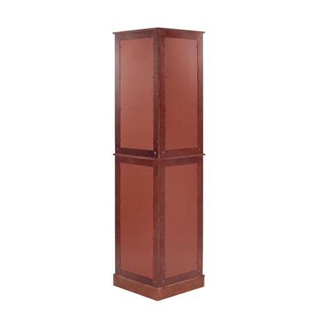 Corner Curio Dispaly Cabinet With Lights, Adjustable Tempered Glass Shelves, Mirrored Back (E26 Light Bulb Not Included) HouseOfZazla