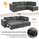 L Shaped Couch With Pull Out Bed And Storage Sectional Sleeper Sofa