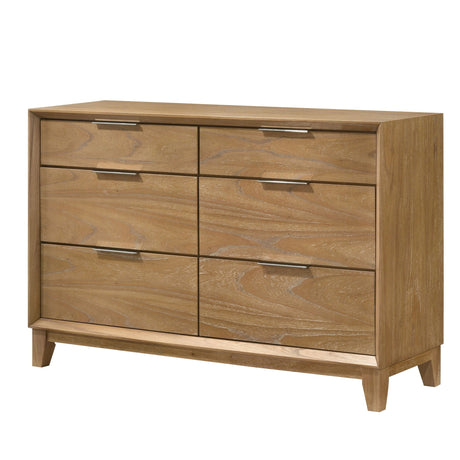 6 Drawer Storage Dresser, Bedroom Furniture - Natural Wood HouseOfZazla