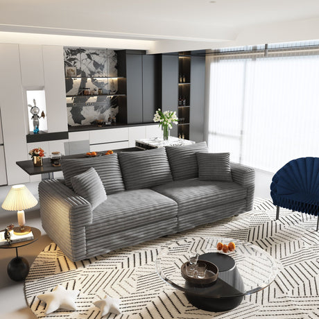 4 Seat Modern Comfy Upholstered Sofa Cloud Couch HouseOfZazla