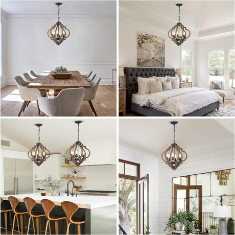 Farmhouse Chandeliers for Dining Room, 6-Light Rustic Light Fixture HouseOfZazla