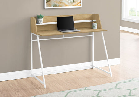 Computer Desk for Home Office with Marble Look and Storage Shelves HouseOfZazla