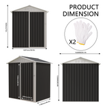 5.4x4.27 FT Outdoor Storage Shed with Hinge Door