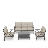 Patio Furniture Set with Coffee Table and Cushions for Backyard