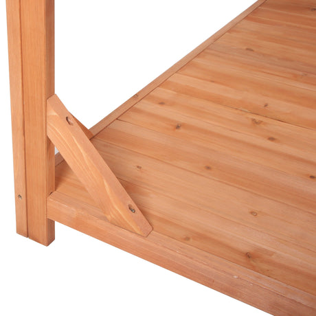 TOPMAX 65' Large Wooden Farmhouse Rustic Outdoor Potting Bench Table HouseOfZazla