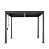 Byron Black Outdoor Pergola Aluminum with Adjustable Louvered Roof