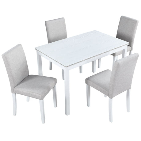 Dining Table Set With Crystal Decoration And Upholstered Chairs HouseOfZazla