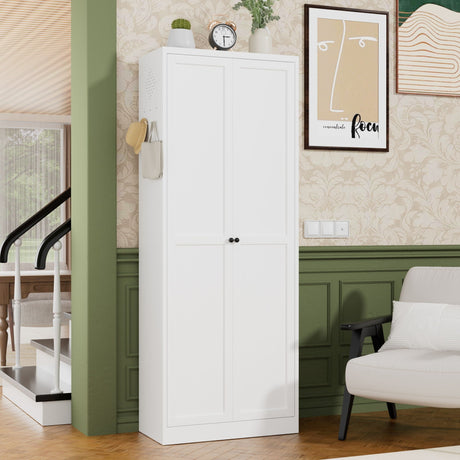 Kitchen Pantry Cabinet With Doors, Heavy-Duty Freestanding Storage Organizer HouseOfZazla