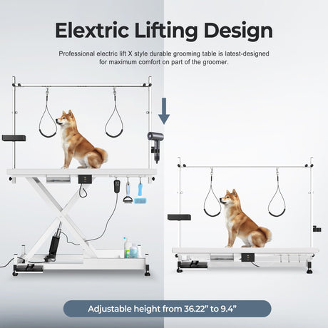 Super Deluxe Electric Pet Grooming Table, Height Adjustable HouseOfZazla