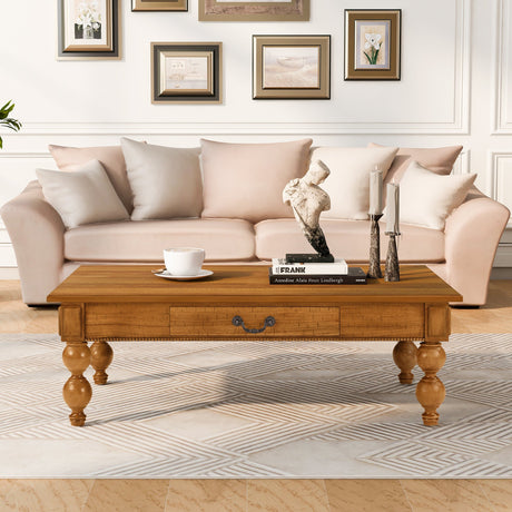 Rectangular Wooden Coffee Table with Storage Drawer HouseOfZazla