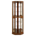 6 Shelf Corner Curio Display Cabinet With Lights, Mirrors And Adjustable Shelves HouseOfZazla