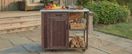 Outdoor Kitchen Island Fir Wood Prep Station HouseOfZazla