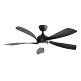 Ceiling Fan With 3-Color Dimmable LED Light and Remote Control - Black
