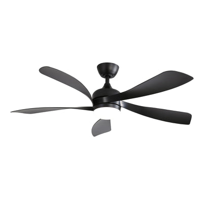 Ceiling Fan With 3-Color Dimmable LED Light and Remote Control - Black