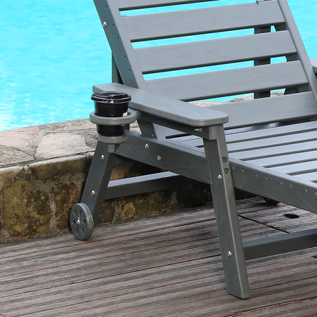 HDPE Chaise Lounge Chair Outdoor with Adjustable Backrest HouseOfZazla