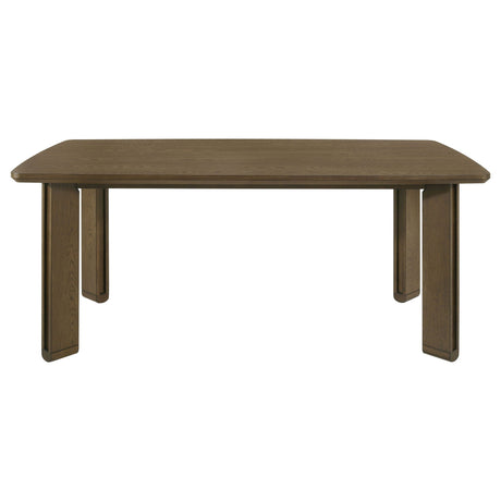 Crispin - 7 Piece Rectangular Dining Table Set With Upholstered Chairs - Brown HouseOfZazla