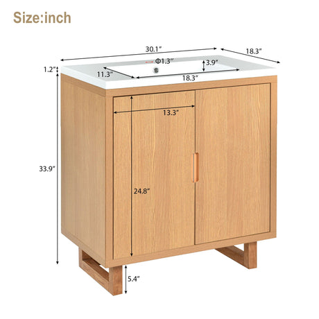 Bathroom Vanity Set With Sink, Combo Cabinet, Bathroom Storage Cabinet, Solid Wood Frame HouseOfZazla
