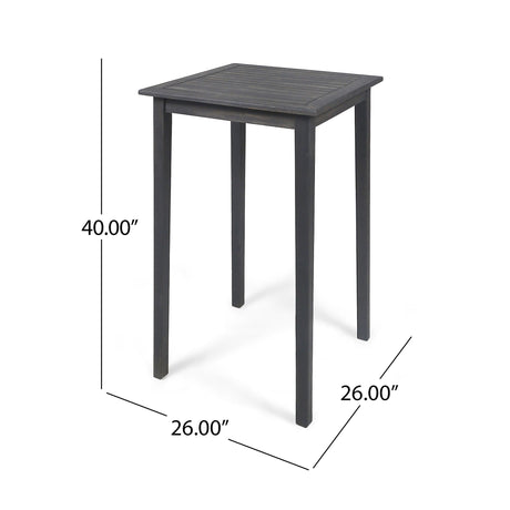 Outdoor Minimalist Acacia Wood Square Bar Table HouseOfZazla
