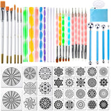 58PCS Scrapbook Supplies Mandala Rock Dotting Tools Set Painting WoodArtSupply