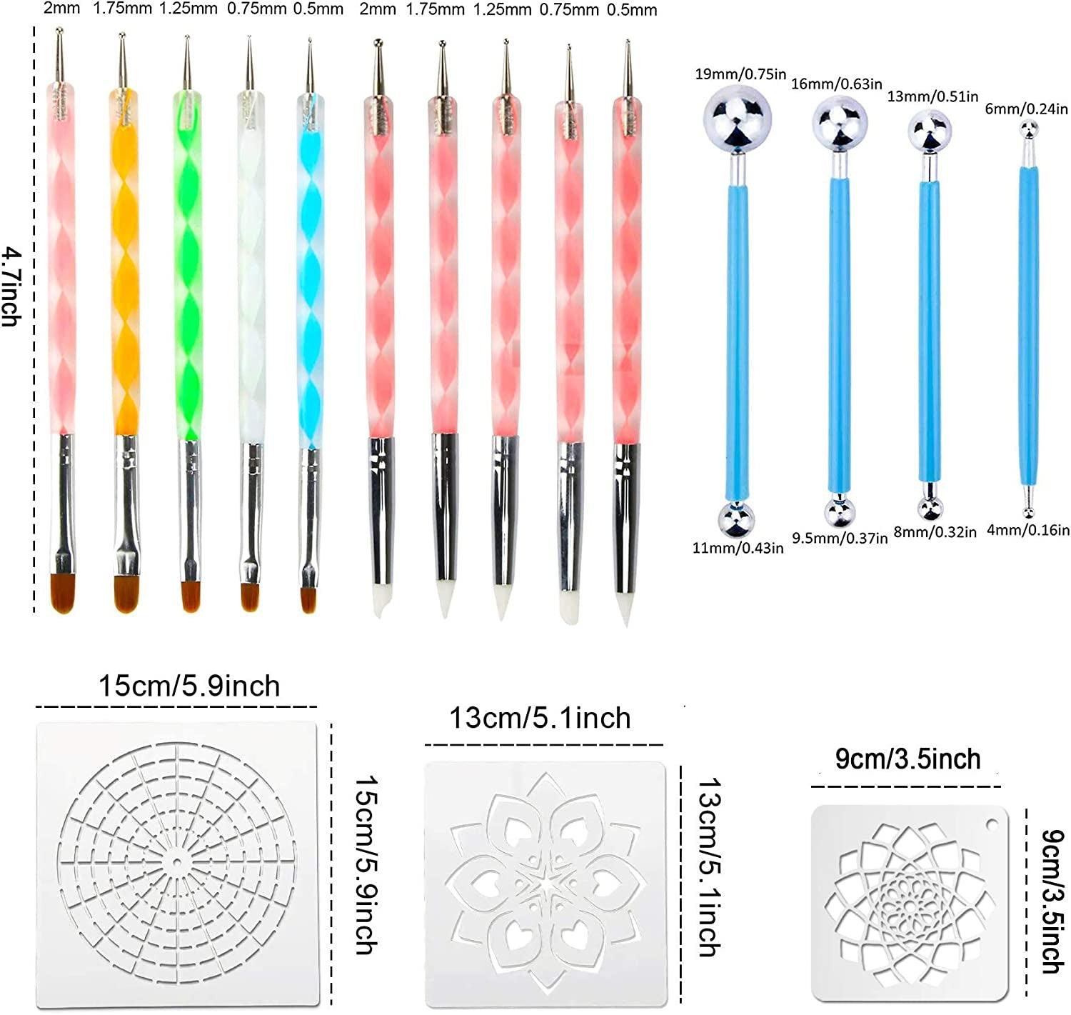 58PCS Scrapbook Supplies Mandala Rock Dotting Tools Set Painting - WoodArtSupply