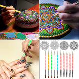 58PCS Scrapbook Supplies Mandala Rock Dotting Tools Set Painting WoodArtSupply