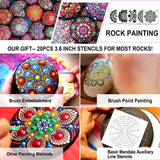 58PCS Scrapbook Supplies Mandala Rock Dotting Tools Set Painting WoodArtSupply