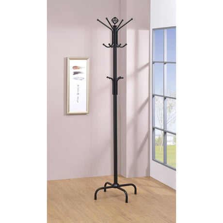 Coat Rack With 3 Tier Hooks For Entryway - Black HouseOfZazla