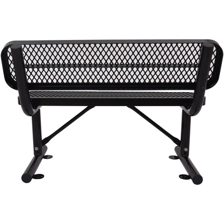 6' Outdoor Steel Bench With Backrest HouseOfZazla
