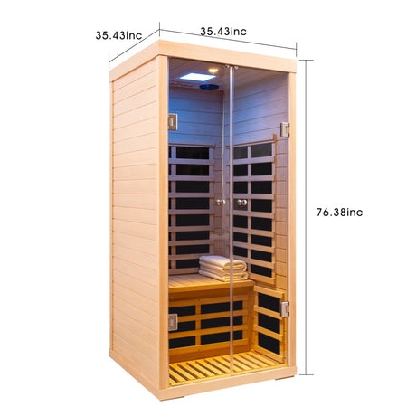 Luxury Indoor Low EMF Far Infrared Sauna Room with Hemlock Wood and Glass Double Doors HouseOfZazla
