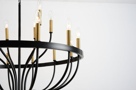15-Light Industrial Iron Candle Chandelier Modern Farmhouse Pendant Light HouseOfZazla