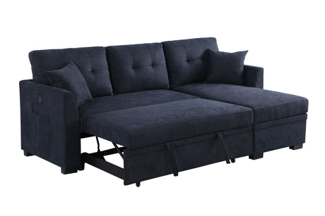 Sectional Sofa Bed L Shaped Sofa Couch Bed With USB Port, Reversible Chaise With Storage HouseOfZazla