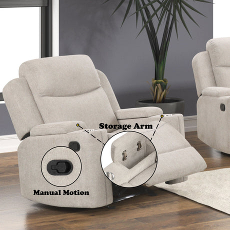 Galya Motion Glider Recliner - Light Gray HouseOfZazla