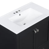 Bathroom Vanity With Single Sink, Combo Cabinet Undermount Sink, Bathroom Storage Cabinet With Two Doors And A Drawer, Soft Closing, Multifunctional Storage, Solid Wood Frame