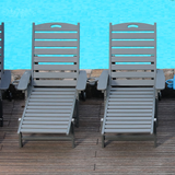 HDPE Chaise Lounge Chair Outdoor with Adjustable Backrest