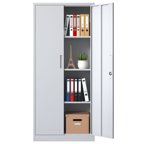 Heavy Metal Garage Storage Cabinet With Locking Doors, Steel, Adjustable Shelves HouseOfZazla