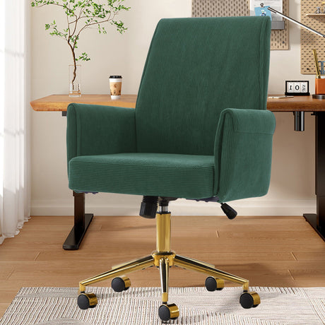 Ergonomic Mid-Back Office Chair With Gold Base HouseOfZazla