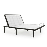 Model H Adjustable Base Full Size Metal Bed Frame Grey