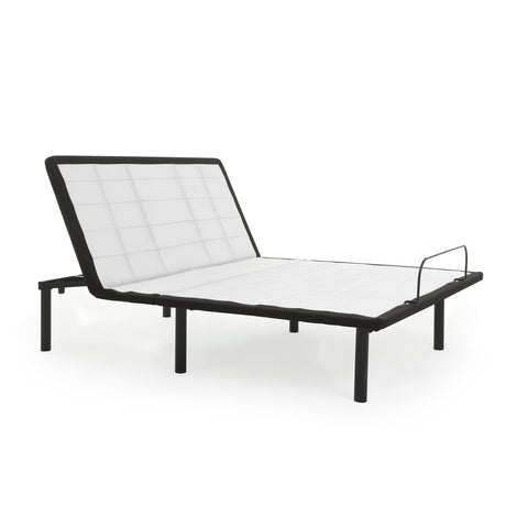 Model H Adjustable Base Full Size Metal Bed Frame Grey HouseOfZazla