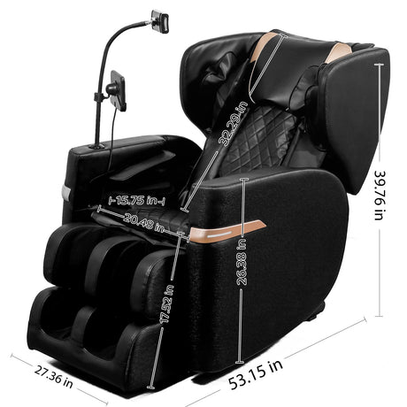 Massage Chair Recliner With Zero Gravity And Full Body Air Pressure - Black HouseOfZazla