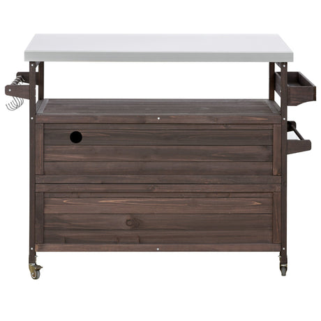 K&K Outdoor Kitchen Island, Rolling Bar Cart & Storage Cabinet HouseOfZazla