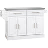 Homcom - Rolling Kitchen Island With Storage, Portable Kitchen Cart With Stainless Steel Top, 2 Drawers, Spice, Knife And Towel Rack And Cabinets HouseOfZazla