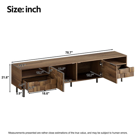 TV Stand With 2 Drawers, Media Console Table For TVs Up To 85'' - Natural HouseOfZazla
