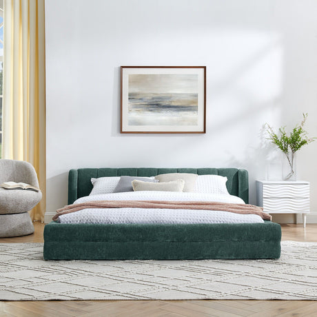 Modern Upholstered Bed Frame With Thick Fabric And Headboard HouseOfZazla