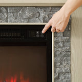 58" Modern TV Stand with Electric Fireplace and Storage