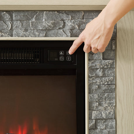 58" Modern TV Stand with Electric Fireplace and Storage HouseOfZazla