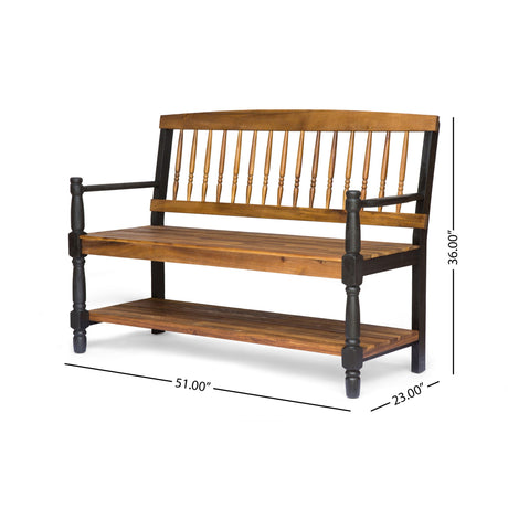 Slatted Bench With Built In Shelf HouseOfZazla