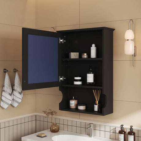 Wall Mounted Bathroom Storage Cabinet With Mirror, Soft Closing Hinges HouseOfZazla