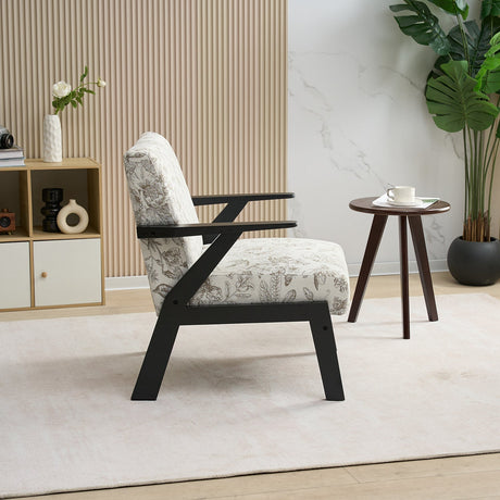Mid-Century Modern Lounge Armchair - Seat Cushion (Beige + Grey) HouseOfZazla