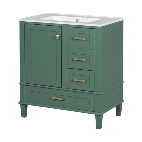 Bathroom Vanity, Modern Bathroom Cabinet With Sink Combo Set, Bathroom Storage Cabinet With A Soft Closing Door And 3 Drawers, Solid Wood Frame HouseOfZazla