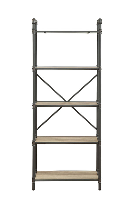 Itzel Bookshelf - Antique Oak / Sandy Gray HouseOfZazla